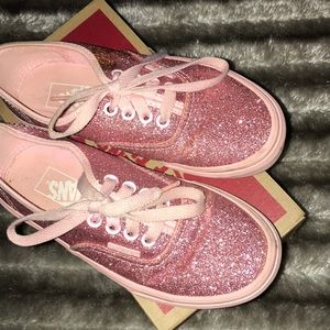 VANS PINK SHIMMER KIDS SHOES